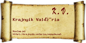 Krajnyik Valéria névjegykártya
